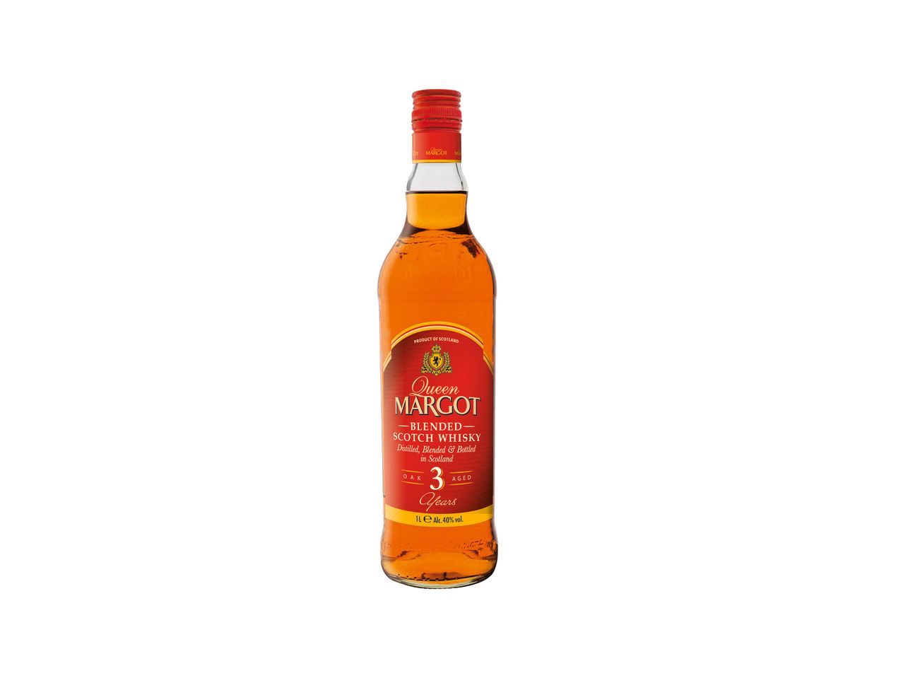 Butelis Queen Margot blended Scotch whisky, 3 metų.