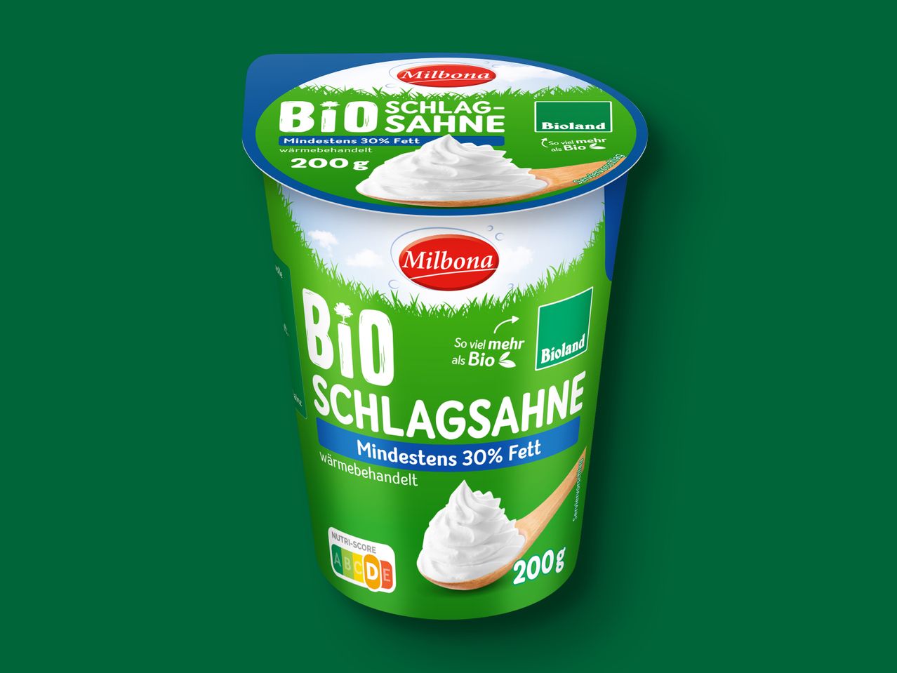 Milbona Bio Schlag Sahne, 200g Bio-Schlagsahne, Bioland Qualität.