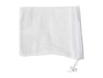 White mesh laundry bag with drawstring closure