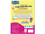 Livro de trabalhos manuais da Peppa Pig com modelos, com Peppa e Jorge a fazerem trabalhos manuais.