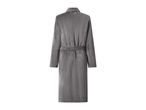 Grey fleece bathrobe, back view