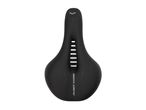 Black bicycle saddle with a central cutout and memory foam cushioning.