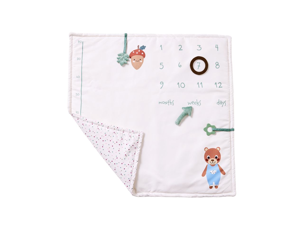 Tappetino gioco per bambini a tema bosco con grafica numerata per segnare la crescita.