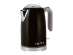 Black Silvercrest 3100 W kettle with chrome details and the year „1973”.