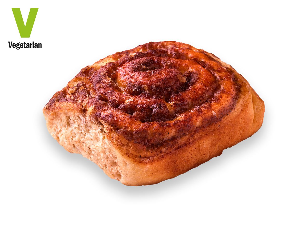Vegetarian cinnamon roll.