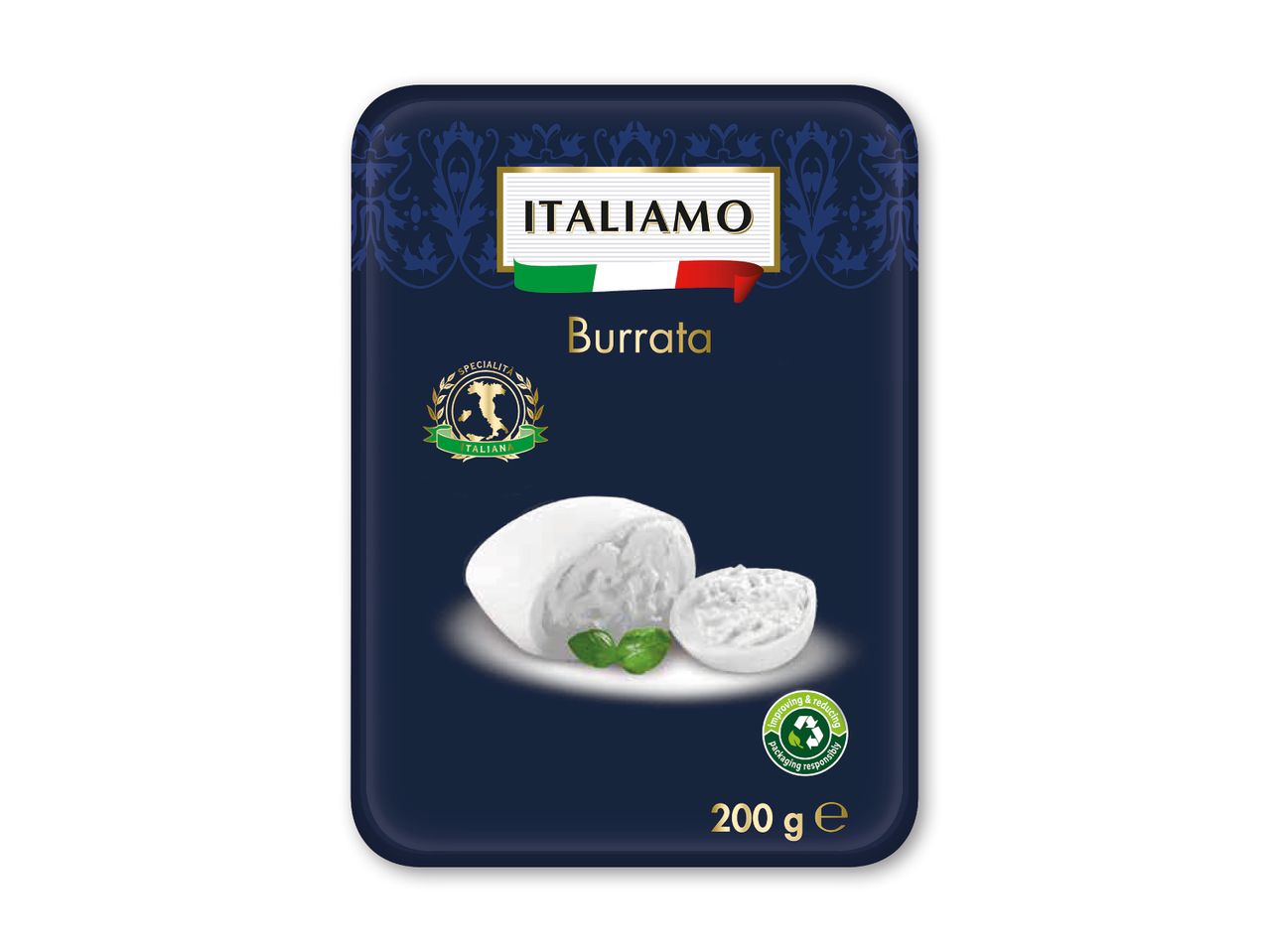 ITALIAMO Burrata ost i en 200g pakke.