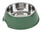 A green Zoofari Pet Bowl on a white background
