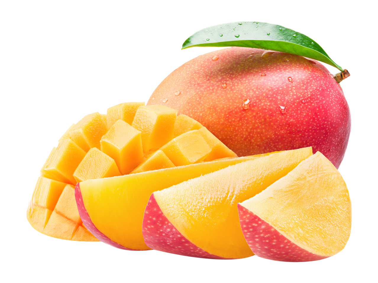 Visas mangas su gabalėliais ir griežinėliais, paruoštas valgyti.