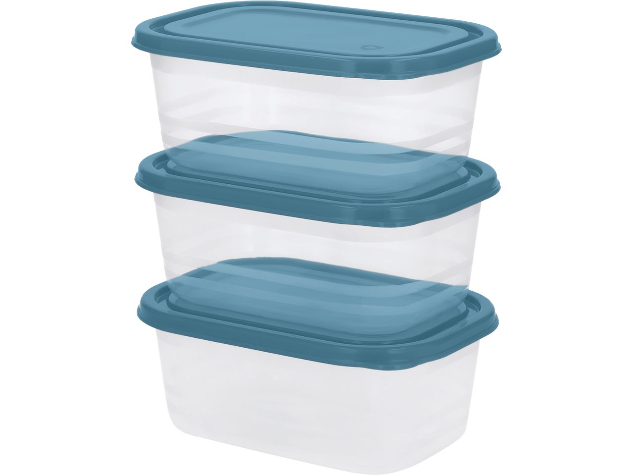 SILVERCREST® Food Storage Container Set with three clear containers and blue lids