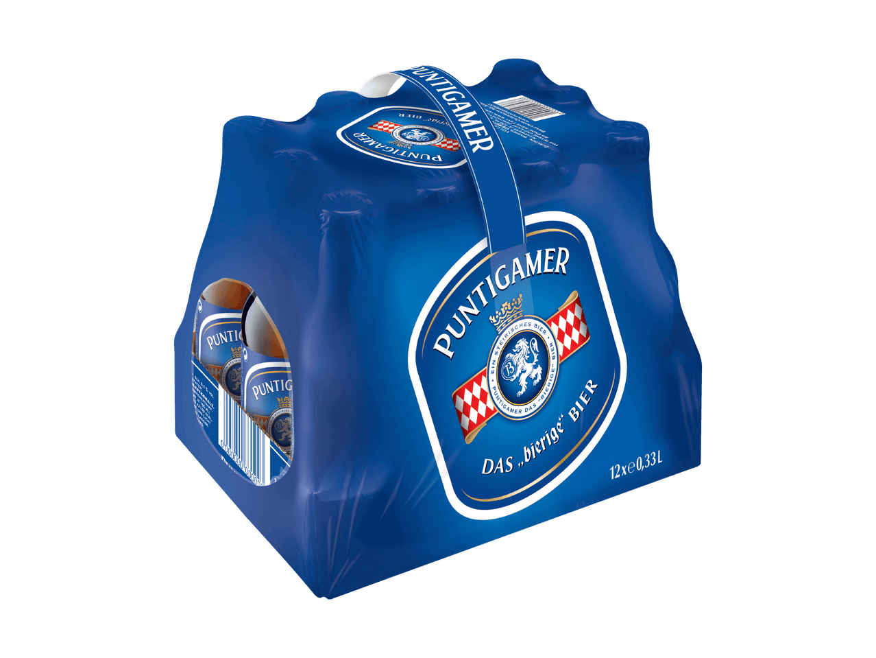 Eine sechs-Packung Flensburger Pilsener Bier in einer Tragetasche.
