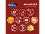 Silentnight electric blanket with features like low running cost, fast heat-up, and safety.