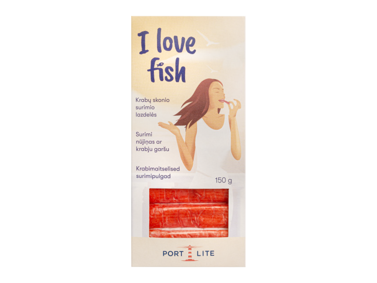 I love fish krabju nūjiņas ar krabju garšu, 150 g iepakojumā.