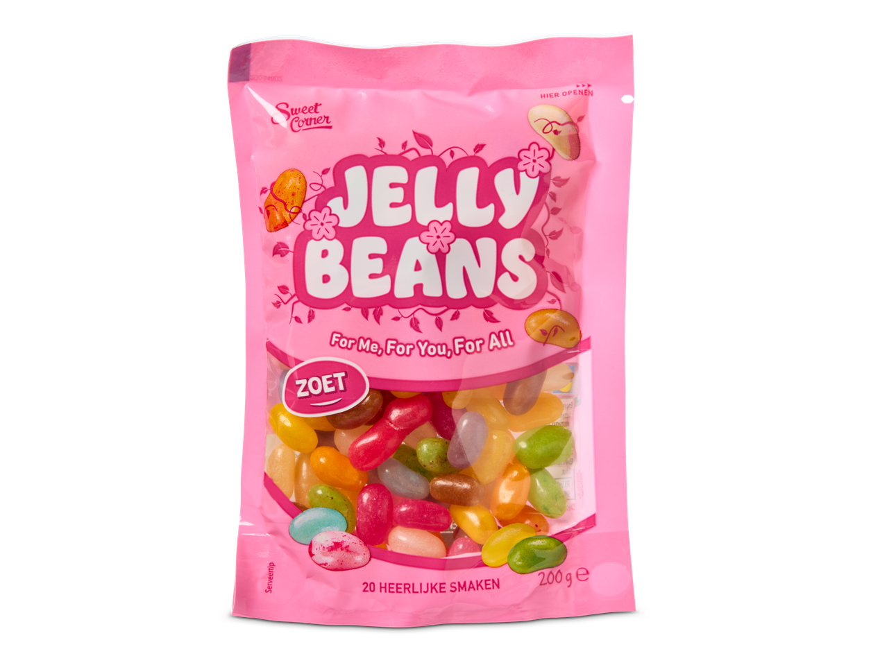 Zakje Sweet Corner Jelly Beans: kleurrijke jellybeans.