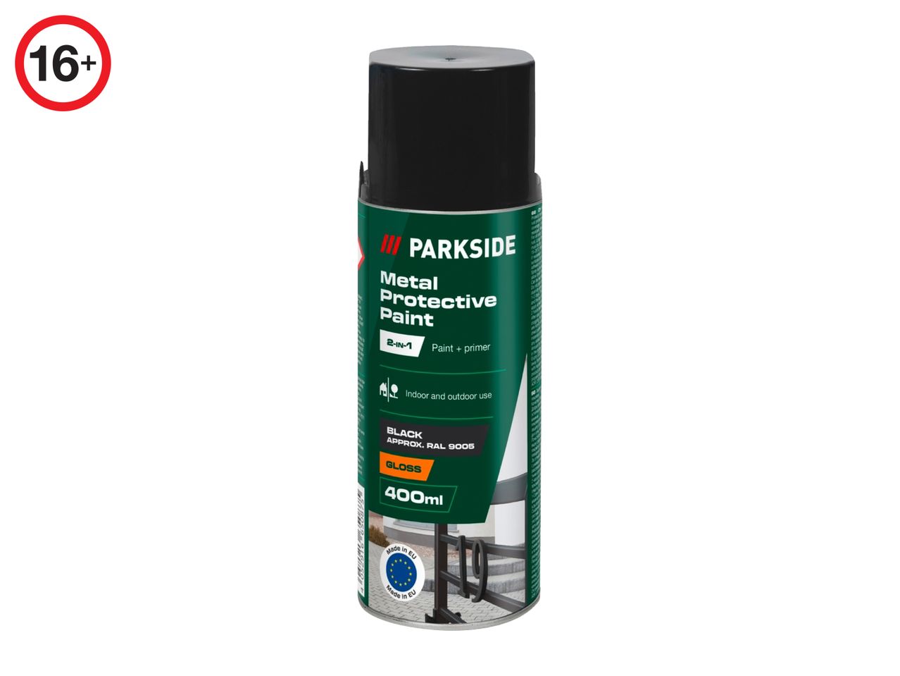 Parkside 400ml Metal Protective Paint - Black