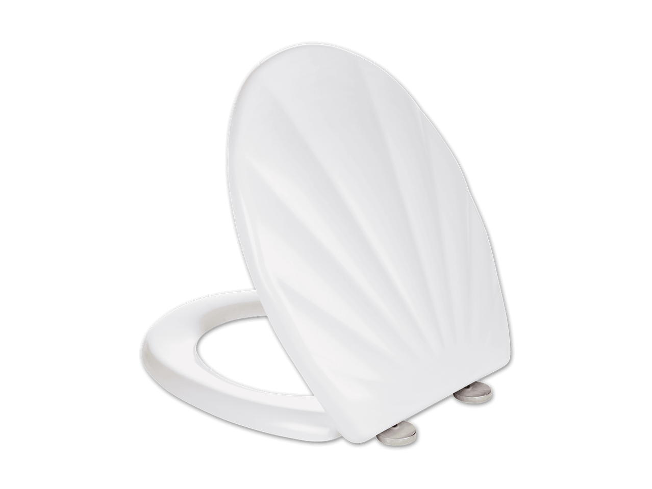 Weißer Toilettensitz mit Muschel-Design