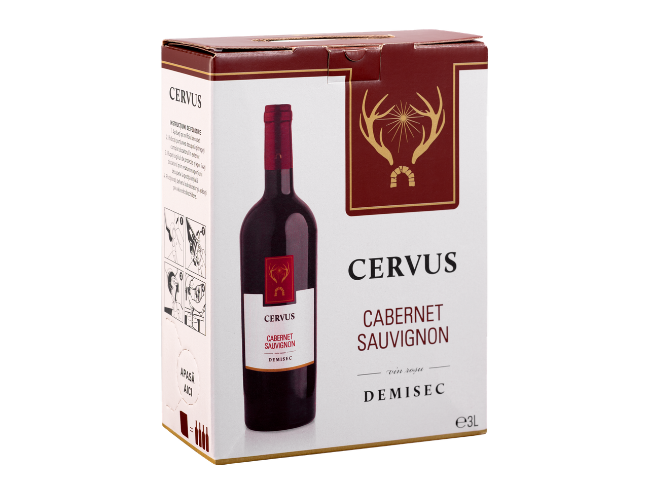 Cutie de vin Cervus Cabernet Sauvignon Demisec de 3L.