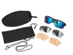 Crivit Sportbrille mit Wechselgläsern, Etui und Brillenband.