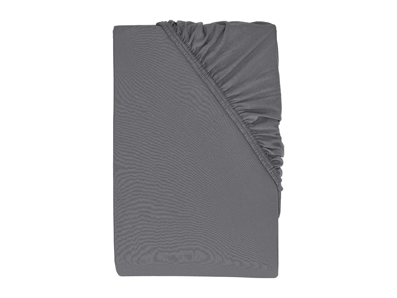 Folded grey fitted sheet with elasticated corners