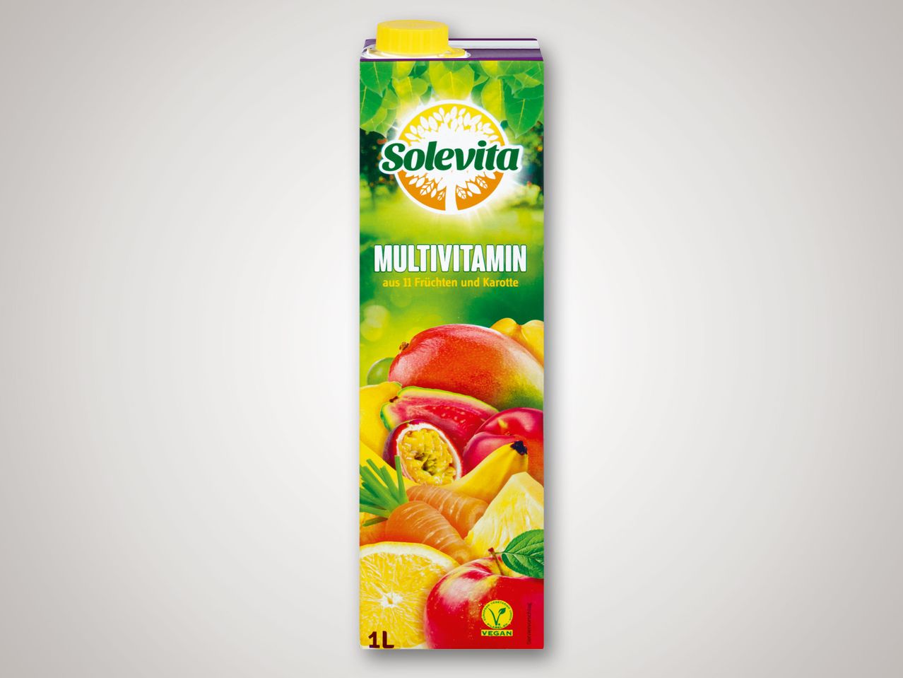 Solevita Multivitamin-Saft aus 11 Früchten und Karotten.