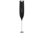 Espumador de leite SILVERCREST® preto com botão prateado e batedor em espiral.
