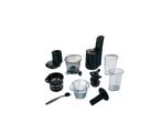Silvercrest juicer parts including main unit, pulp container, juice cup, and cleaning brush.