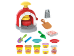 Conjunto de brincar Play-Doh forno de pizza com ferramentas e cinco potes de plasticina.