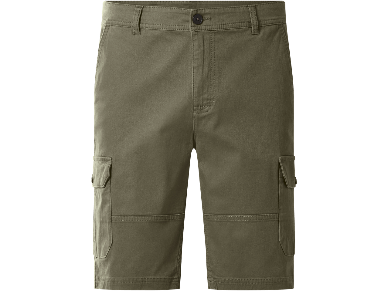 ESMARA MEN kaki cargo kratke hlače s bočnim džepovima i detaljima šavova.