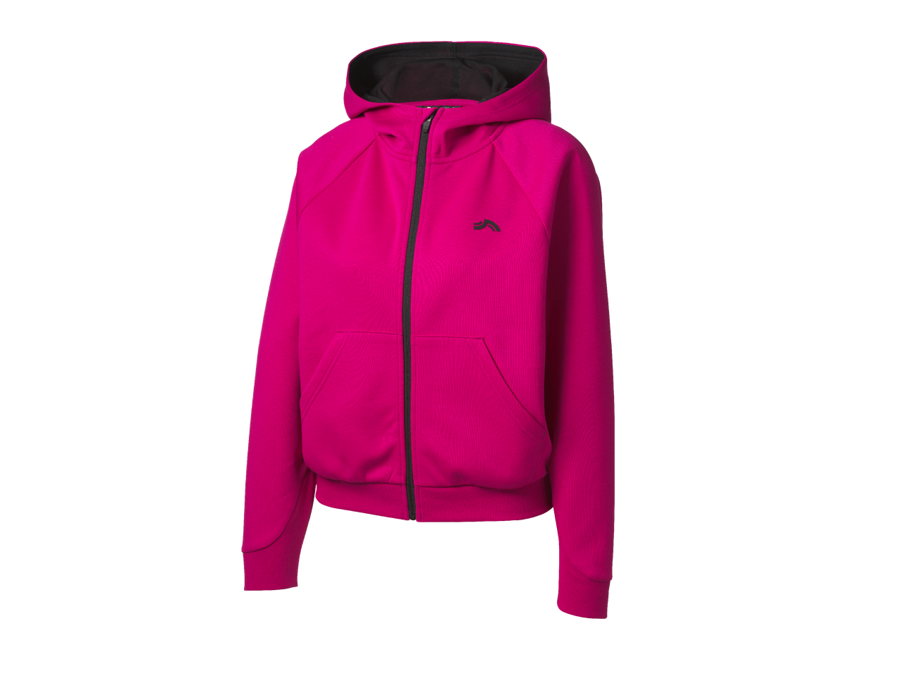 Дамски суичър с качулка в цвят фуксия