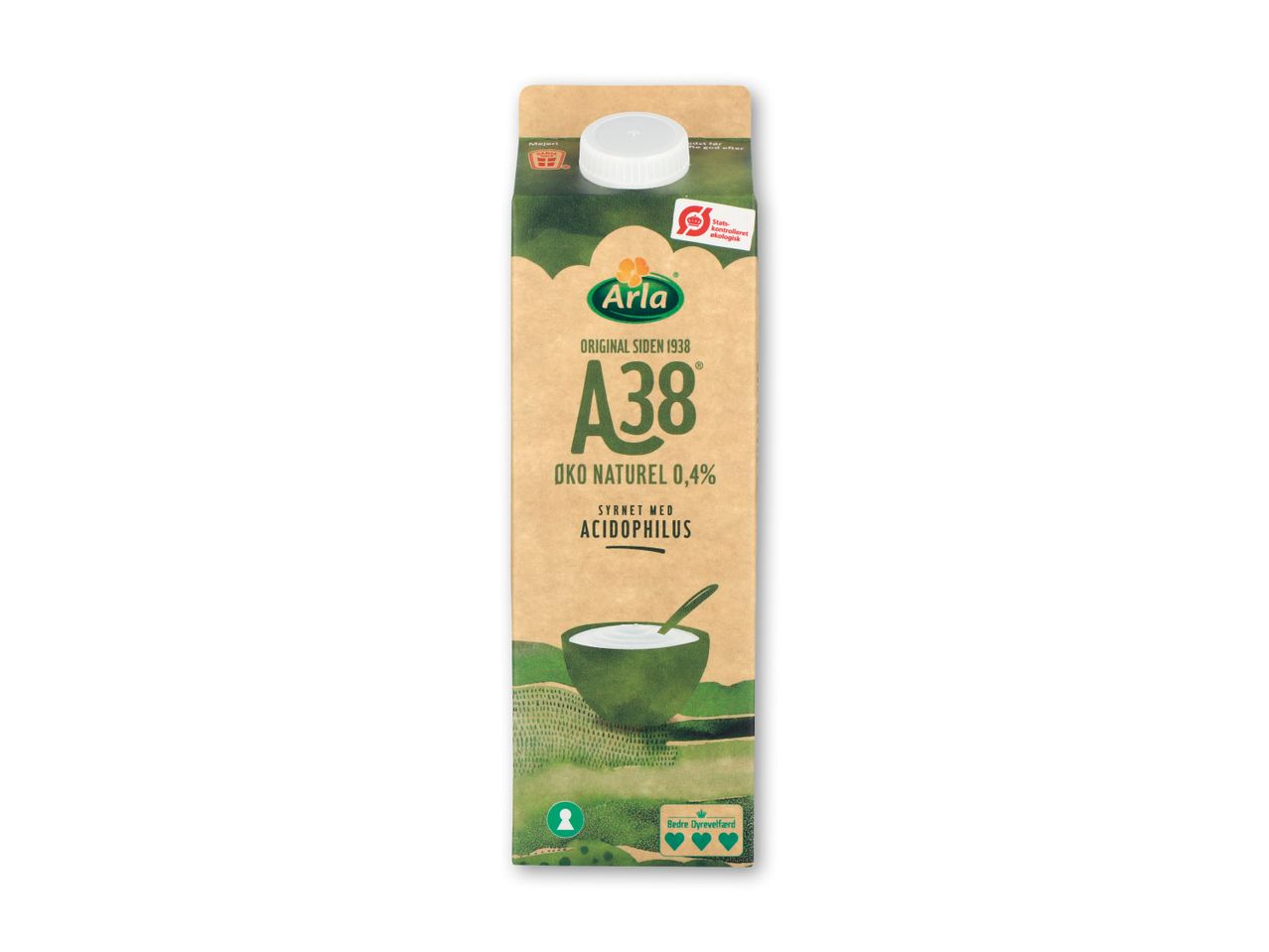 Arla A38 økologisk naturel yoghurt med acidophilus.