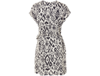 Rochie scurtă de vară cu model ikat alb-negru.