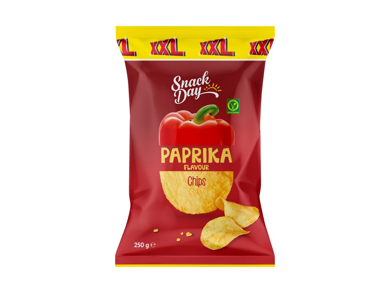 A bag of Snack Days Paprika flavored potato chips.