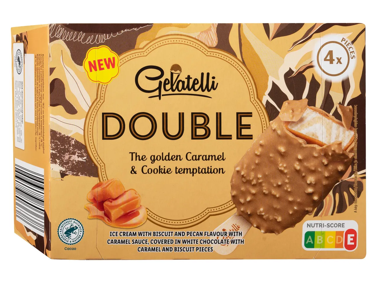 Gelatelli Double fagylalt, karamellás és kekszes ízesítéssel.