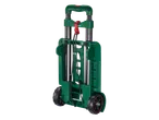 Parkside® Foldable Hand Truck, green and black, with a red handle and bungee cords.