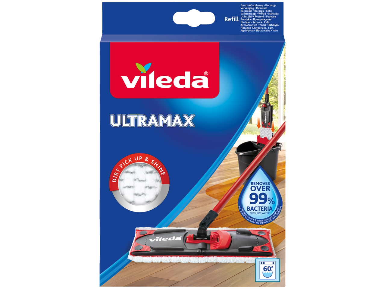 Vileda Ultramax Nachfüllpack: Mikrofasertücher, effektive Reinigung.