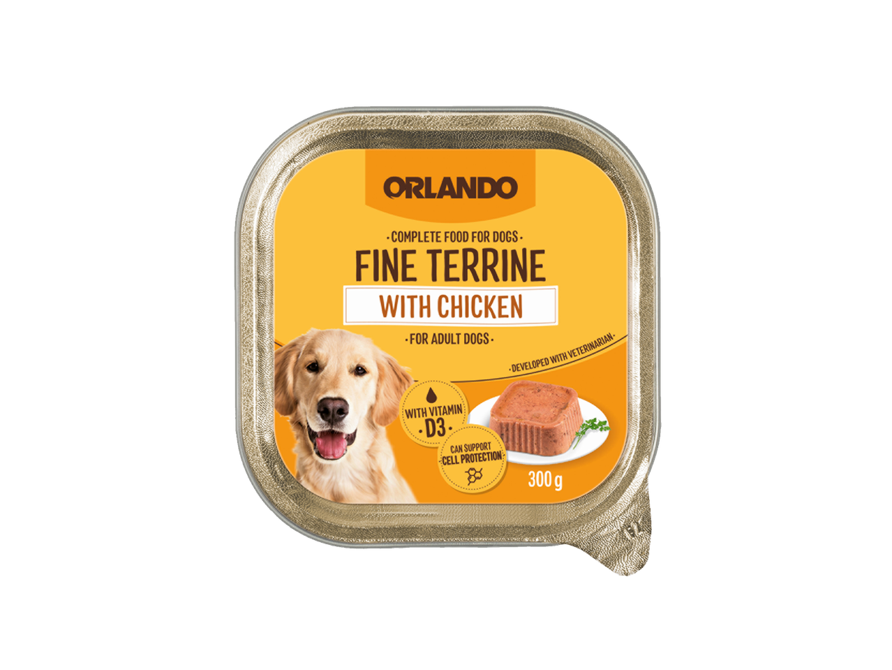 Orlando Fine Terrine cu pui pentru câini adulți.