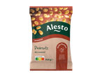 Alesto gekruide, droog geroosterde pinda's in een verpakking van 150g.