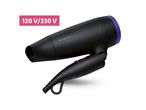 Crni fen za kosu s dvostrukom naponom (120 V/230 V).