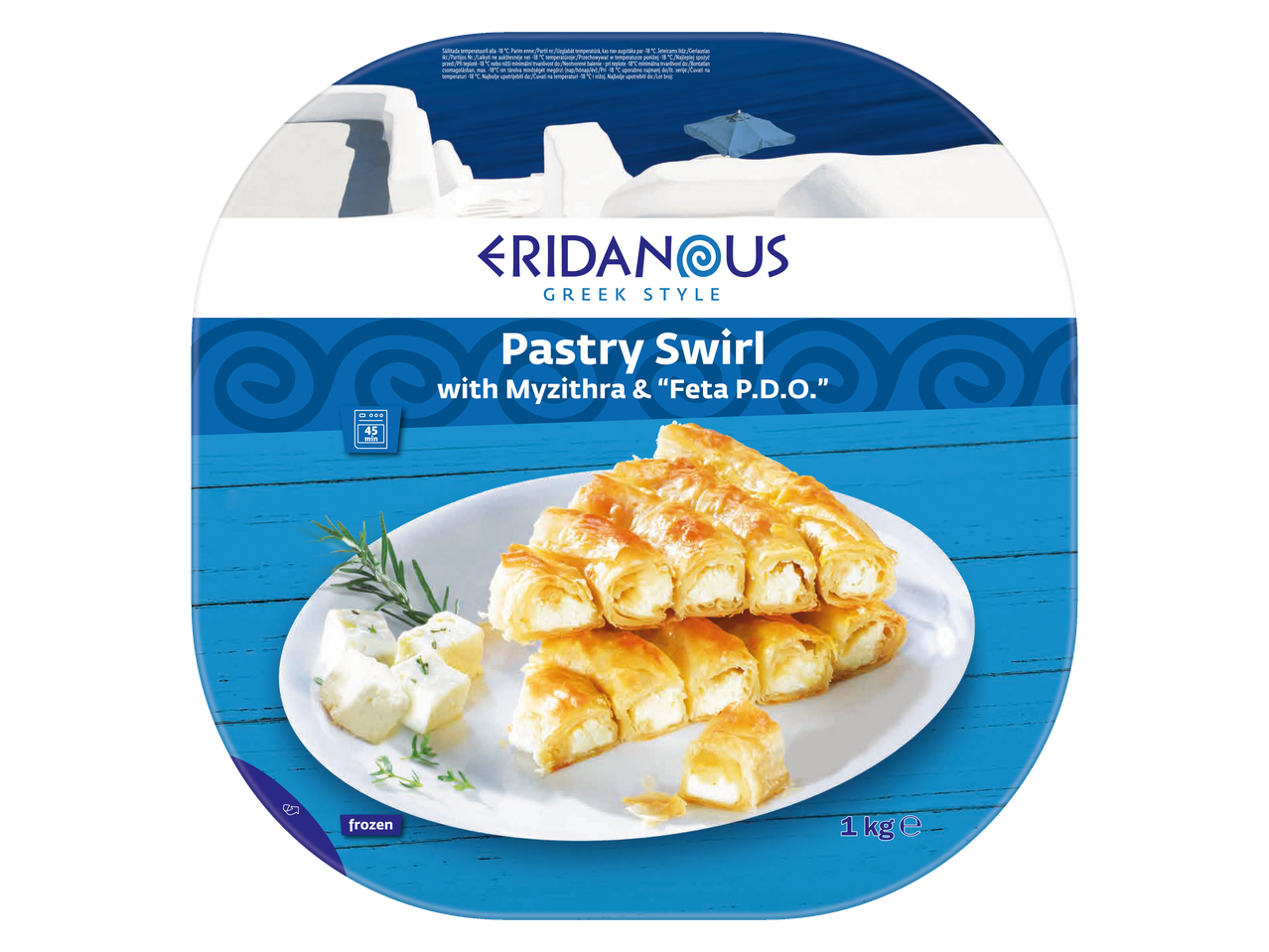 Eridanus graikiško stiliaus pyragaičiai su mizitra ir feta sūriu.