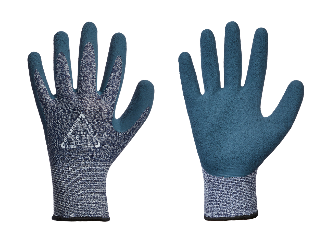 PARKSIDE® radne rukavice za vibracijski aparat za pločice, prednji i stražnji pogled.
