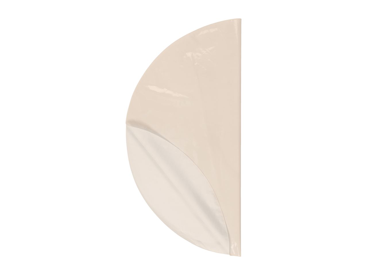 Beige adhesive film with a corner peeled back