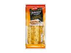 Packaging for crunchy breadsticks with sunflower seeds, showing nutritional information and weight.
