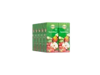 Solevita 100% Appelsap in een 6-pack, met Nutri-Score A en Vegan-label.