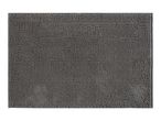 A rectangular gray bath mat with a textured, bobble surface.