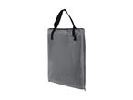 Grey rectangular bag with black handles