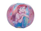 Pink beach ball with Ariel, Sebastian, and Flounder, surrounded by floral and seashell patterns.