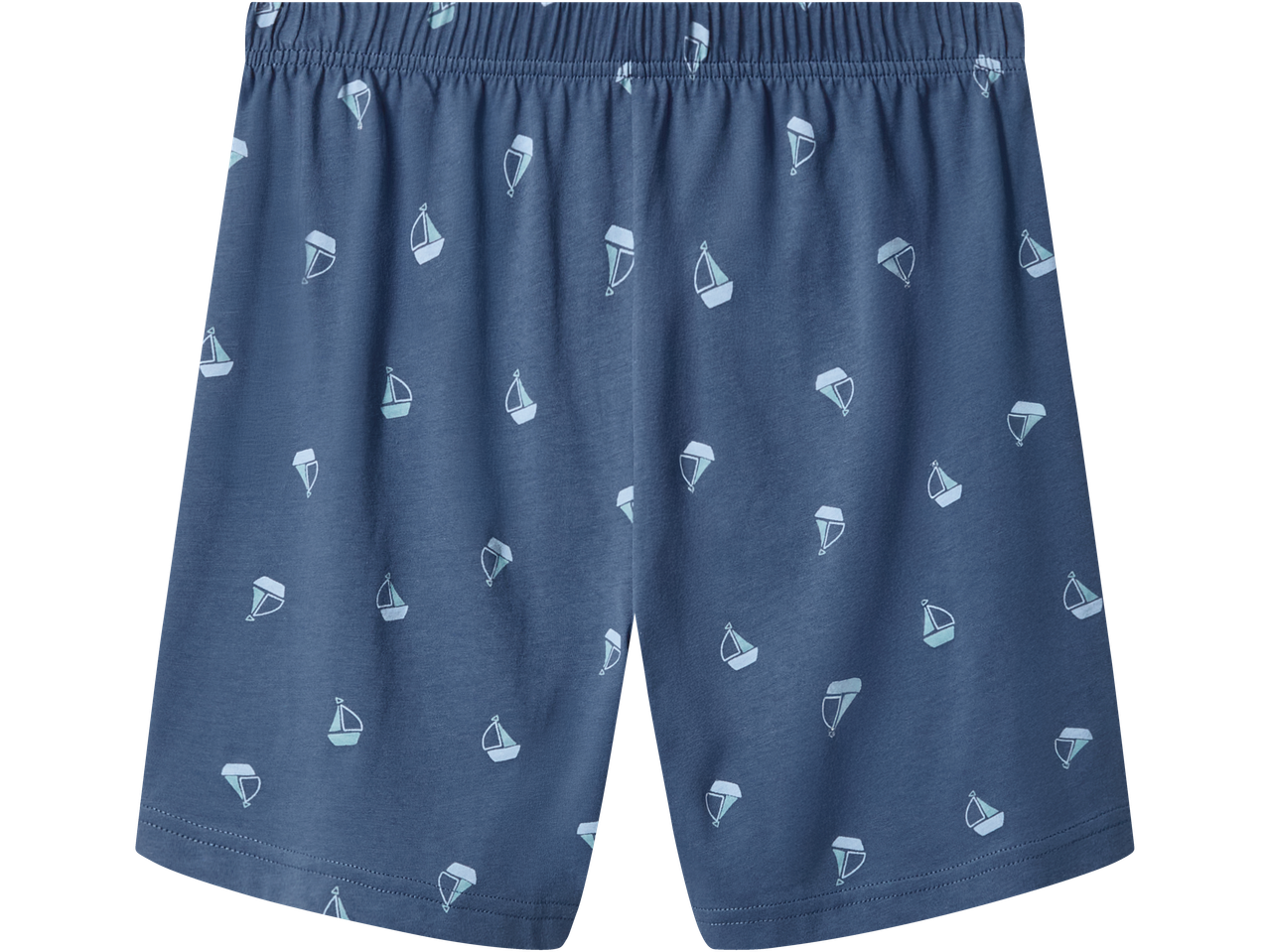ESMARA KIDS berniukų pižamos šortai, mėlyni su burlaivių raštu