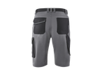 Pantaloni scurți de lucru gri cu buzunare negre și detalii reflectorizante.