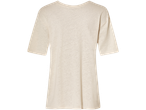 Camiseta bege de linho para mulher.