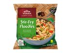 Frozen stir-fry noodles with mixed vegetables, 600g, vegan, cooks in 10-13 minutes.