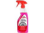 NIGRIN Limpa Jantes TURBO, não ácido com indicador de impacto, num frasco spray rosa.